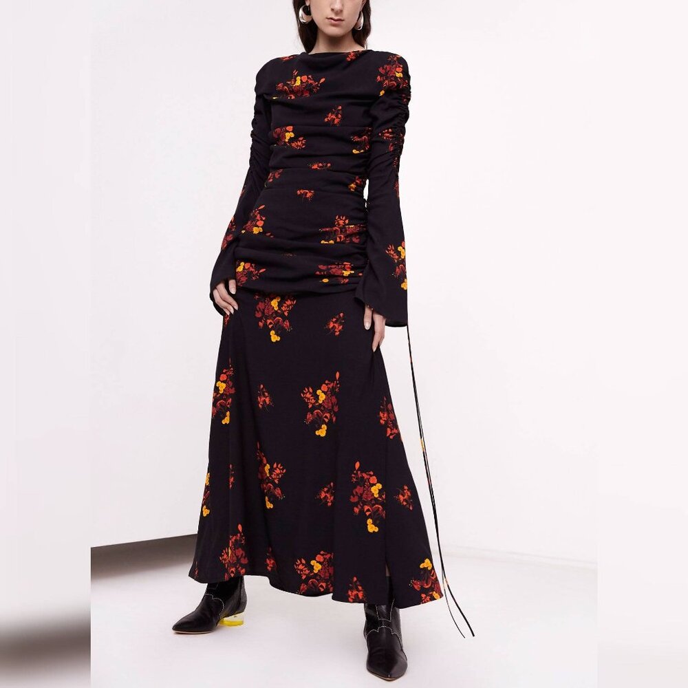 Ellery Above Board Wild Bunch Floral Ruched Maxi Dress